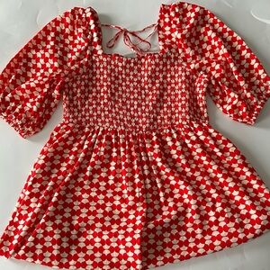 Ava & Viv Red/Cream Summer Dress Size XXL Excellent Condition